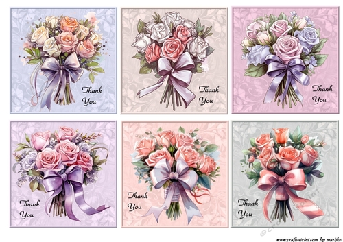 Cut Outs  Thank You  Bouquets Toppers