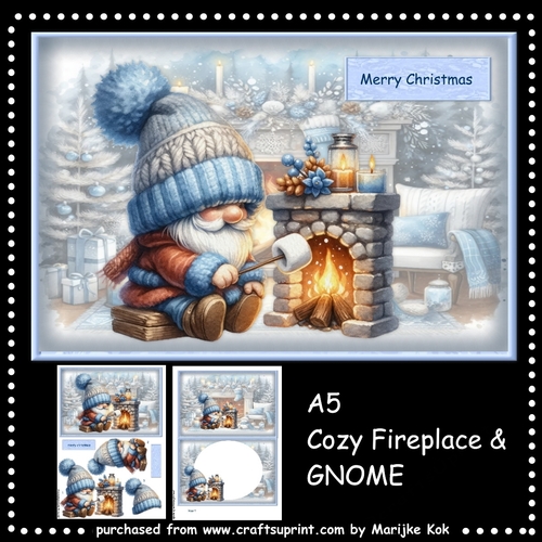 A5  Cozy Fire Place and Gnome