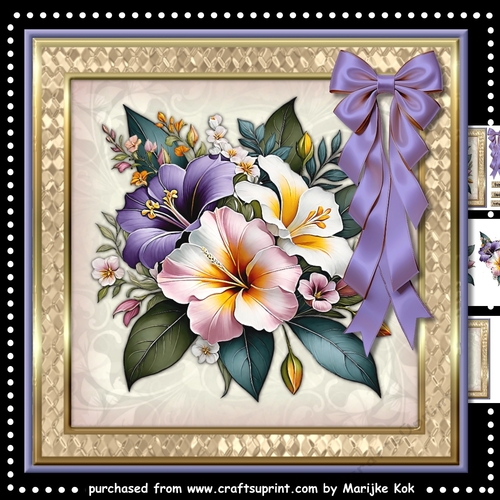 Beautiful Hibiscus In Golden Frame mini Kit