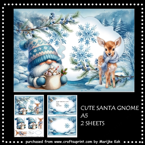 Cute Santa Gnome A5  Mini  Kit