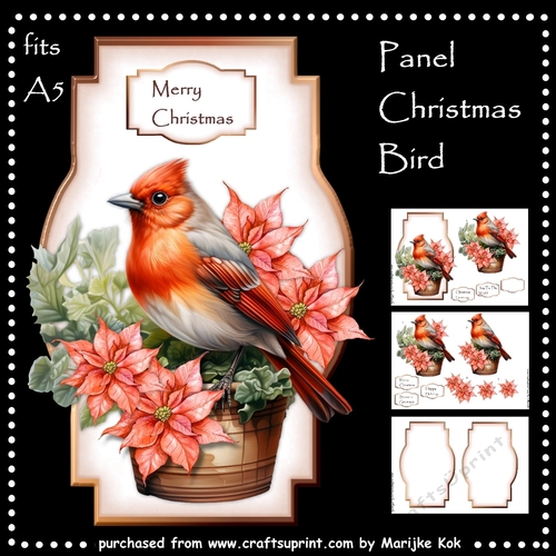 Panel Christmas Bird Mini Kit