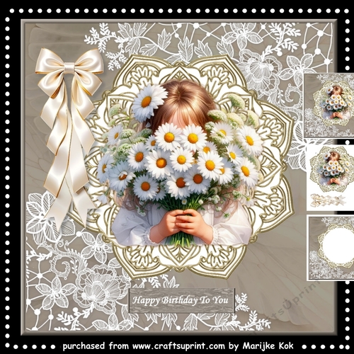 Little Girl With Daisies Mini Kit