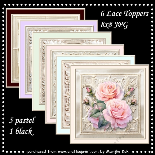 Vintage Wedding Papers Lace 8x8 Pastel Papers