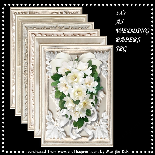 Vintage Wedding Papers Lace   5x7  