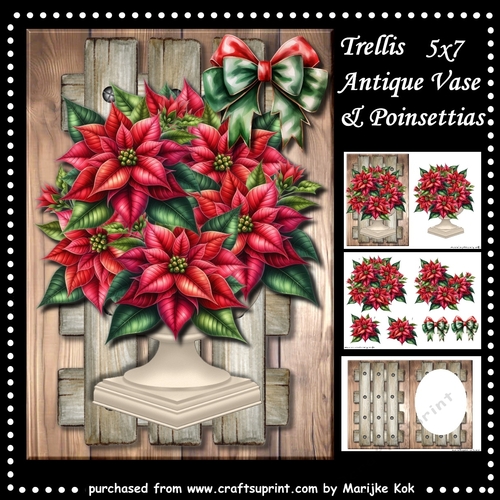 Trellis Antique Vase & Poinsettias Mini Kit
