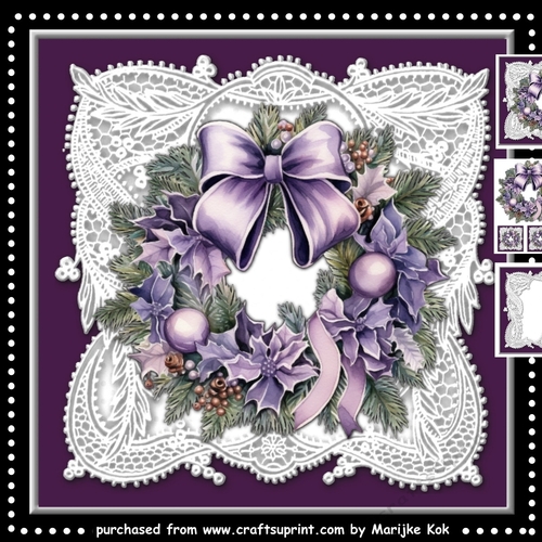 Christmas Purple Wreath  Mini Kit