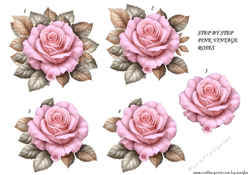 Step By Step Vintage Pink Roses Designer Request