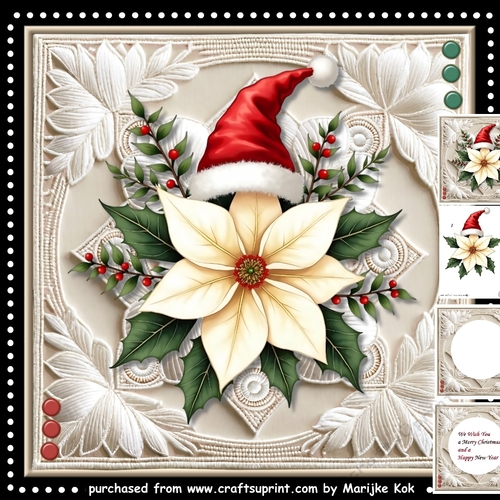 Poinsettia &  Santa Hat mini Kit