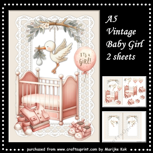 A5 Vintage Baby Girl Mini Kit