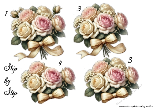 Step By Step Vintage Roses Bouquet