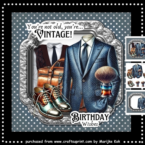 Vintage Male Card   7x7 Mini Kit