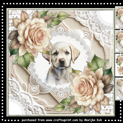 Beautiful Dog & Roses Mini Kit