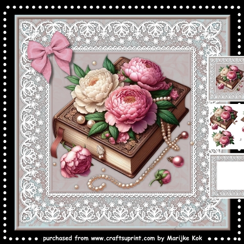 Antique Book & Peonies Mini Kit
