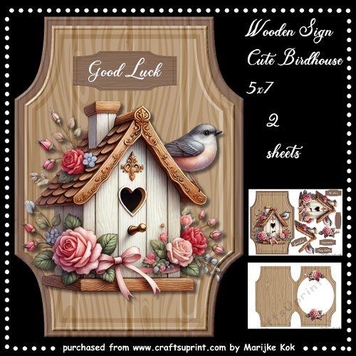 Wooden Sign Cute  Birdhouse  Mini Kit