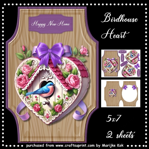 Wooden Sign Birdhouse Heart   Mini Kit