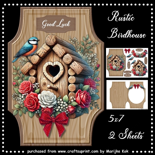 Wooden Sign Rustic   Birdhouse  Mini Kit