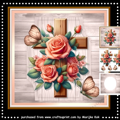 Sympathy  Cross  & Roses  Mini Kit