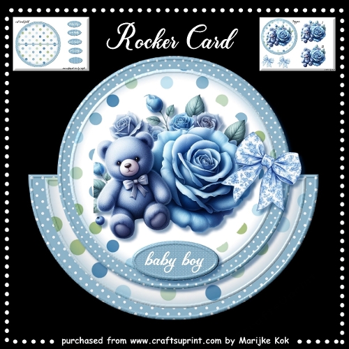 Rocker card New  baby Boy mini Kit