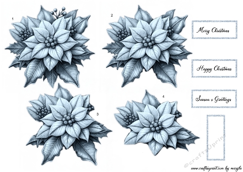 Step By Step   Blue  Poinsettia´s 