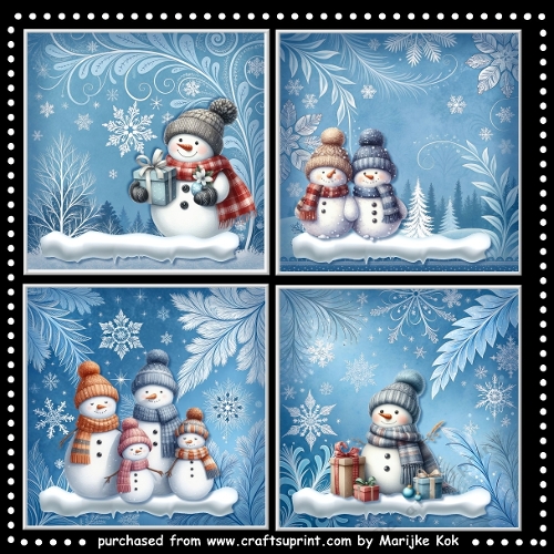 Kit 4 Cute Snowmen