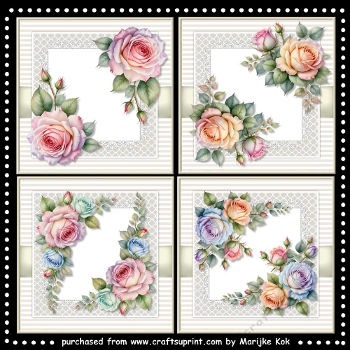 Pastel Roses Toppers Kit