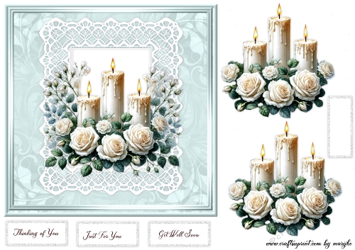 Candles And Roses Quick Card