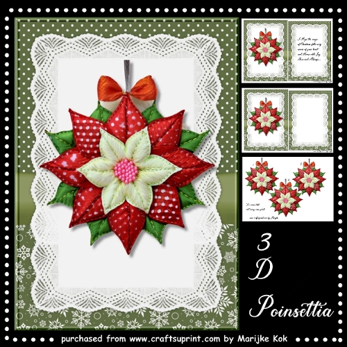 3D Poinsettia  Mini Kit  5x7