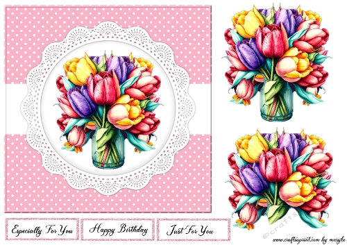 Tulips Arrangement  7x7 Quick Card