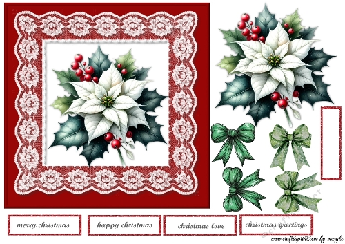 Quick Card Christmas Poinsettia