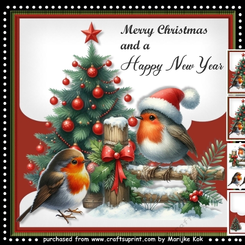 Cute Robin Santa Hat Mini Kit
