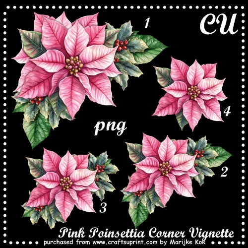 CU Pink Poinsettia´s Corner Vignette
