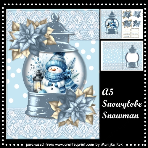 A5  Snow Globe Snowman Mini Kit