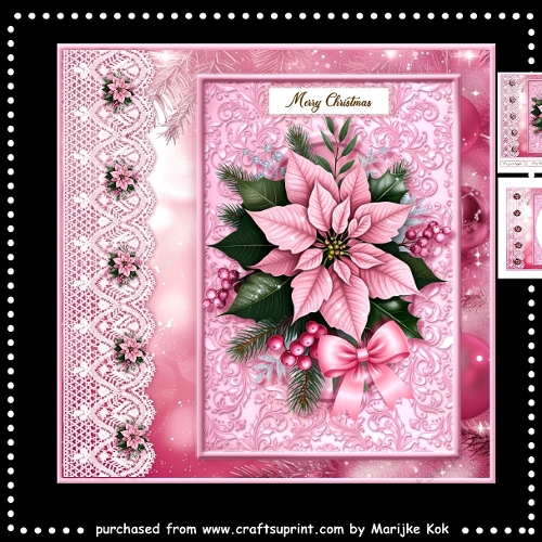 Pink  Christmas  Poinsettia´s  Mini Kit