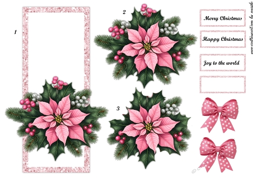Panel  Pink Poinsettias