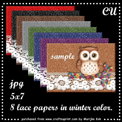 CU  5x7 Lace Toppers In Winter Color.