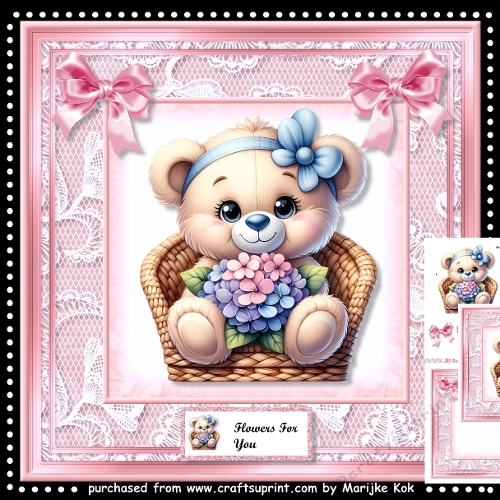 Cute Teddy In Pink Mini Kit