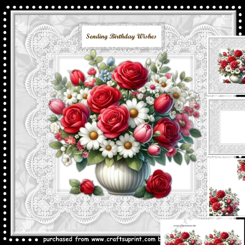 Vase With Mixed Flowers Mini Kit