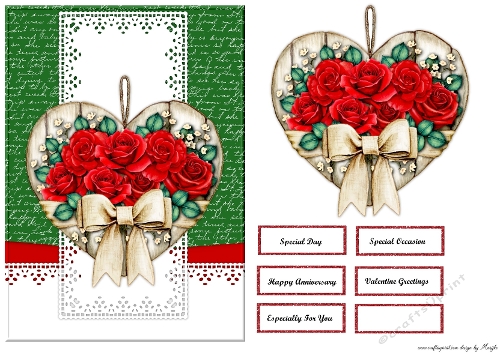 Quick Card Romantic Roses Heart
