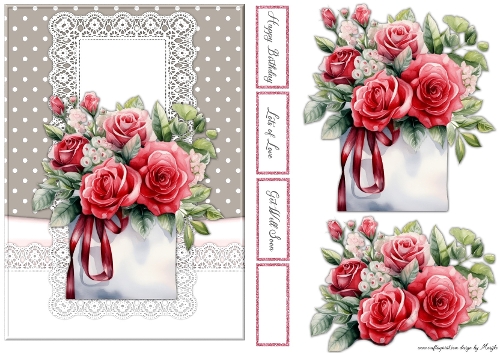 Quick Card Mixed Roses