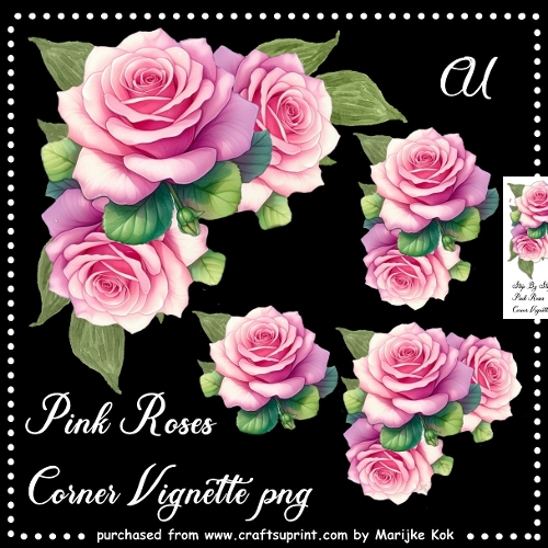 CU Pink Roses Corner Vignette
