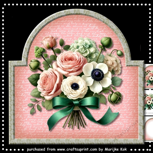 Shaped   Card   Vintage  Flowers