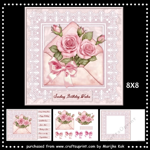 Roses Envelope Mini Kit 8x8