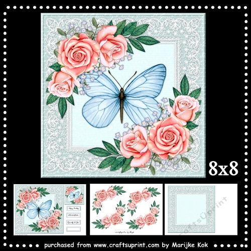 Butterfly and Roses   Mini Kit