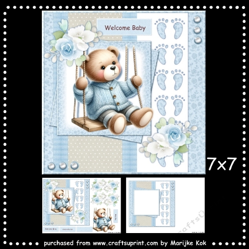 New Baby Boy  Teddy Mini Kit