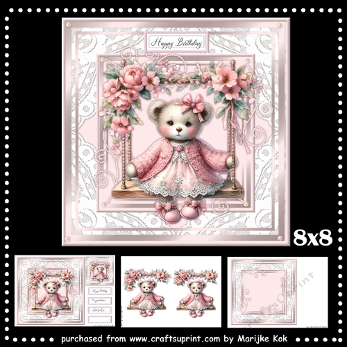 Little Girl`s  Birthday bear   Mini Kit
