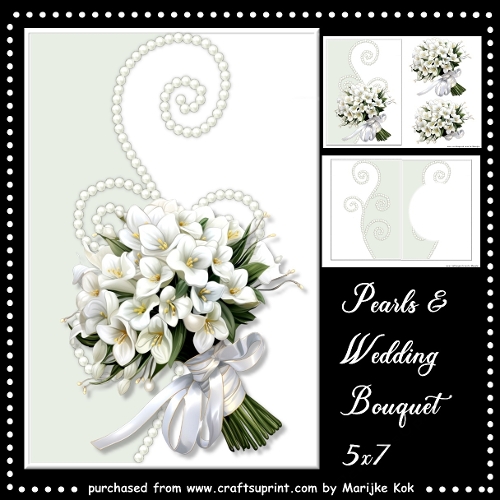 Pearls  and  Wedding Bouquet Mini Kit 5x7