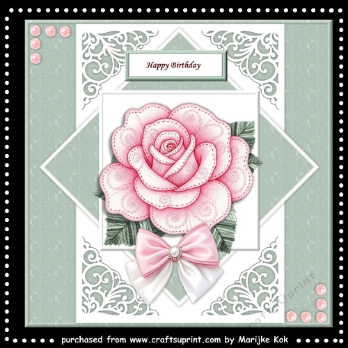 Handmade Pink  Rose Mini Kit 7x7