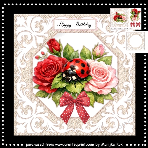 Roses & Lady Bug Mini Kit 7x7
