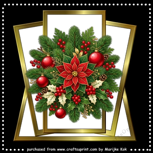 Shaped card topper Christmas Poinsettia´s