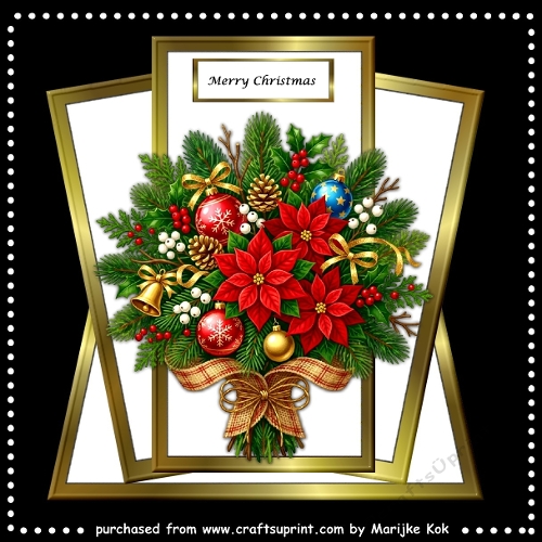 Shaped card topper Christmas  Bouquet